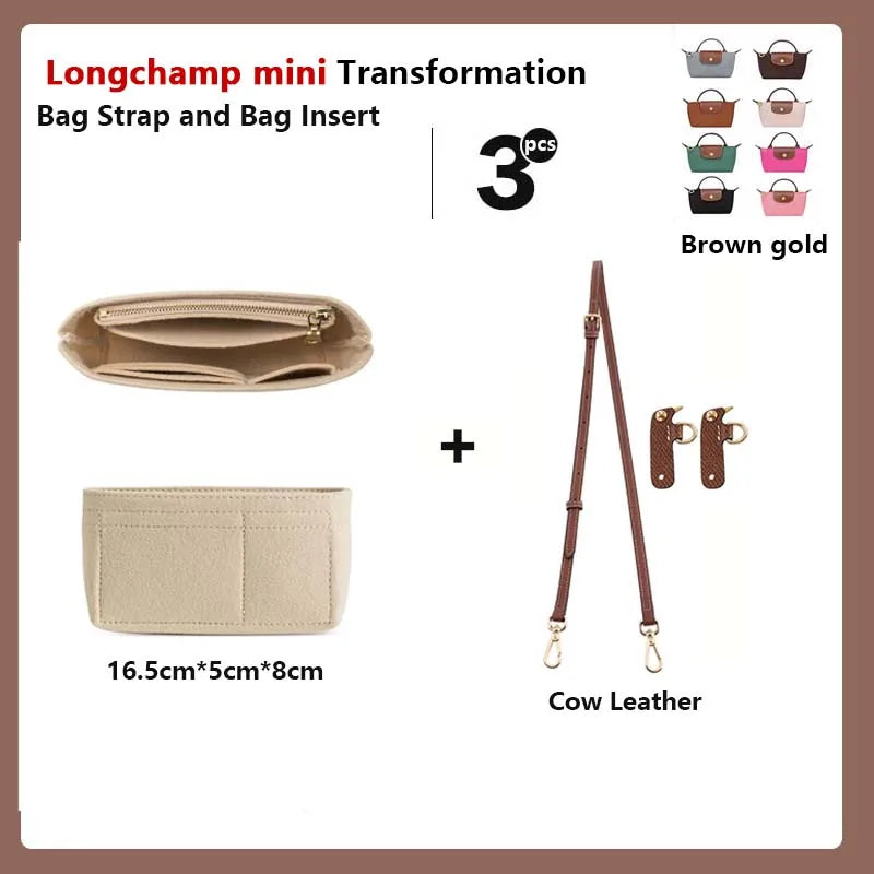 Felt Mini Bag Organizer with Handle for Small Handbags