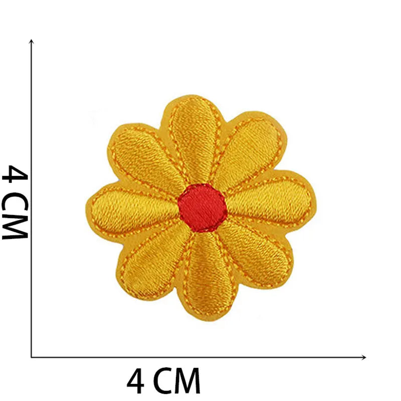 Embroidered Flower Iron-On Patches Set for Clothing & Accessories
