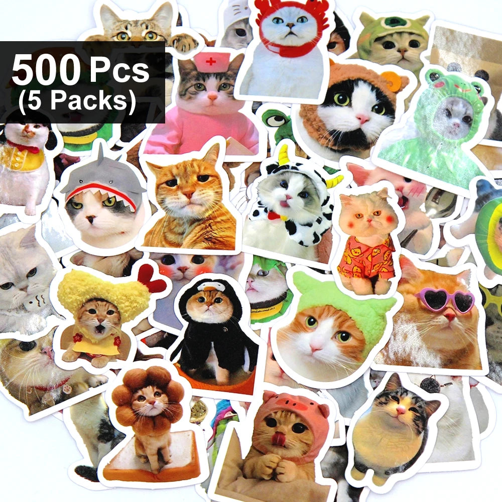 Funny Cat Sticker Pack for Laptops, Water Bottles & More