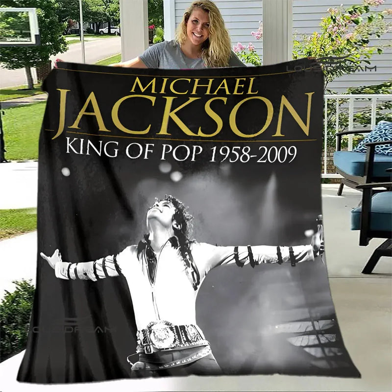 Michael Jackson Retro Print Coral Fleece Decke