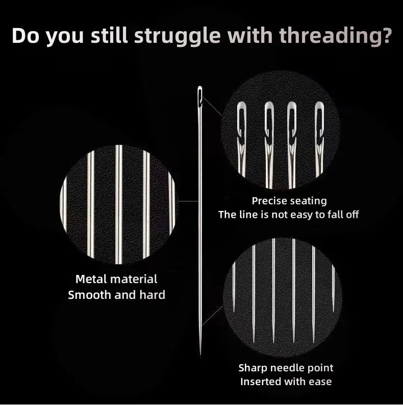 Easy-Threading Stainless Steel Sewing Needles Set (30-Pack)