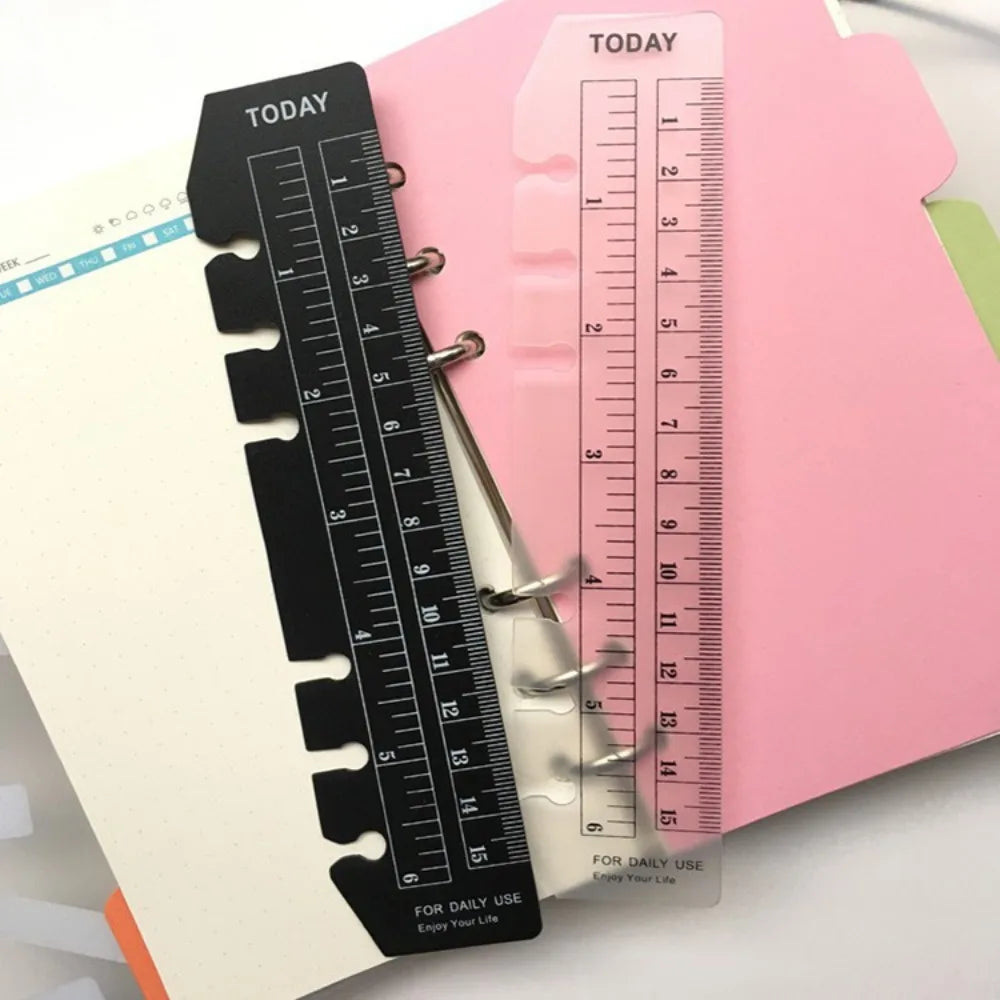 Multifunctional Transparent PVC Bookmark Ruler for Loose-Leaf Notebooks