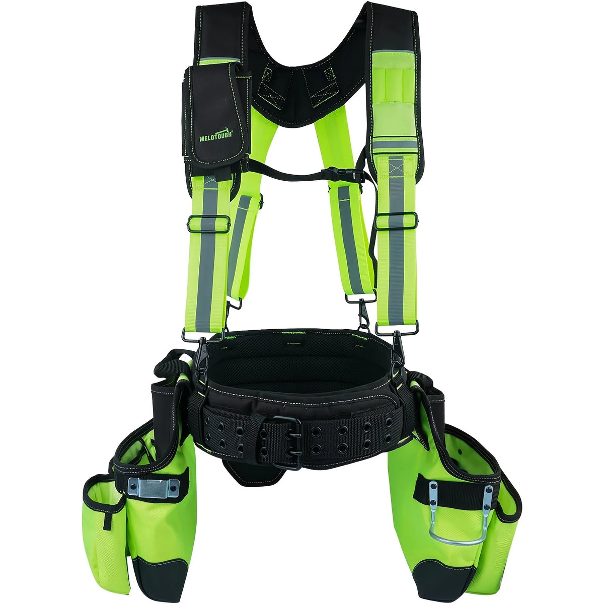 Heavy-Duty Carpenter Tool Belt with Suspenders and Pouch Set