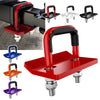 Various red and black heavy duty trailer anti-rattle stabilizer locks and mounting hardware.