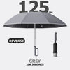 Auto Reverse-Folding Umbrella with Reflective Stripe & Carabiner Handle
