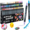 Dual-Tip Acrylic Paint Pens for Art & Crafts