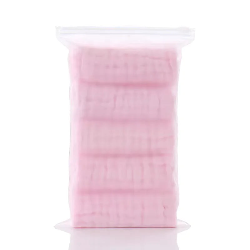 Baby Muslin Washcloths, 5-Pack Soft Cotton Gauze Towels