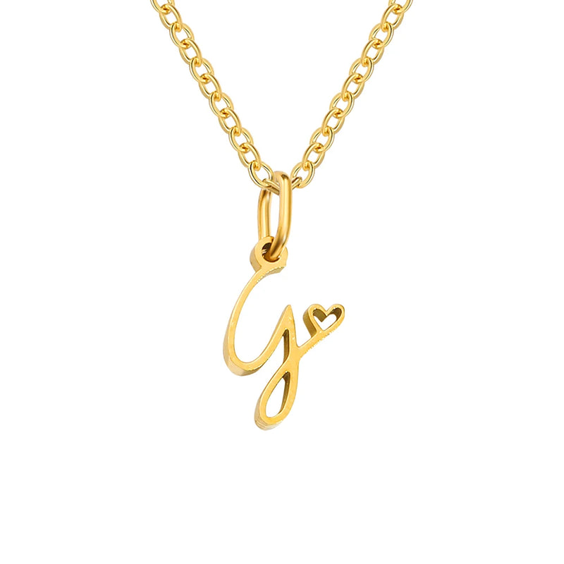 Collier avec Lettre Initiale et Pendentif Cœur