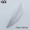 A white 5D shark fin car antenna with a piano paint finish.
