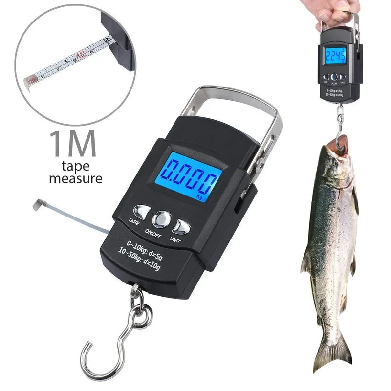Digital Hanging Scale with Built-In Tape Measure