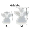 Mold sizes S and M showing the dimensions for an angel-shaped silicone mold.