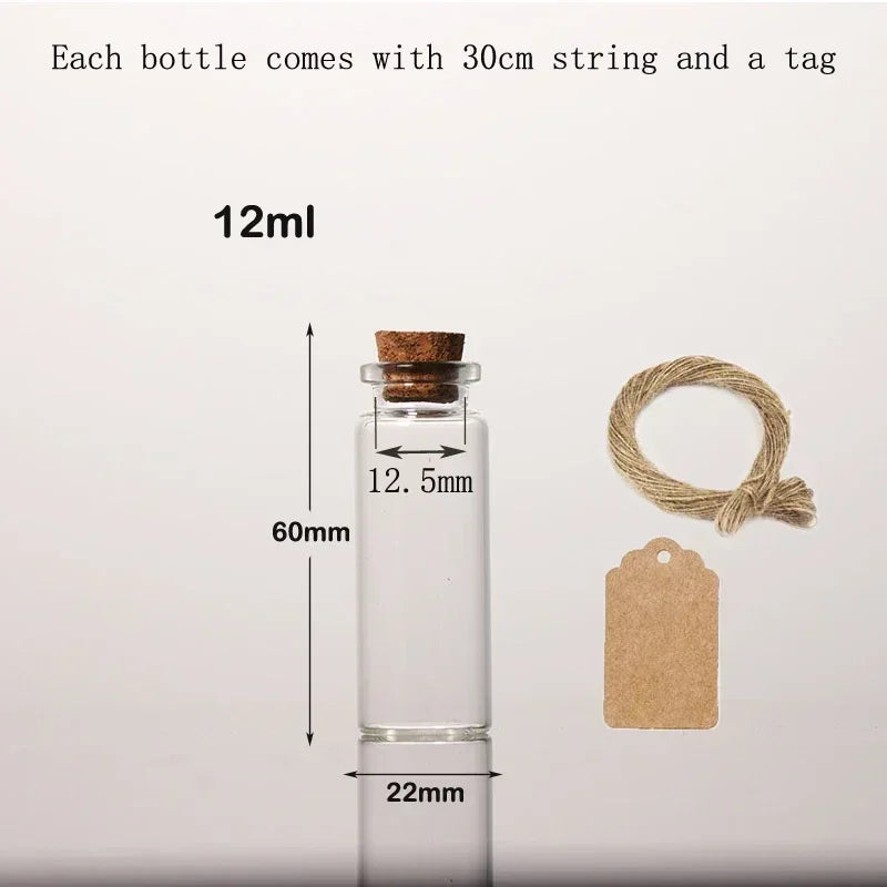 Mini Glass Bottles with Cork Stoppers for DIY Crafts and Gifting
