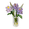 Gläserne Iris-Blumenfigur mit Vase