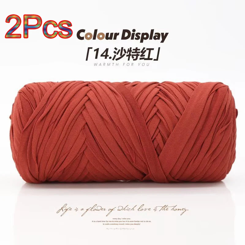 Elastic T-Shirt Yarn for Crochet and Knitting (2-Pack, 50m Each)