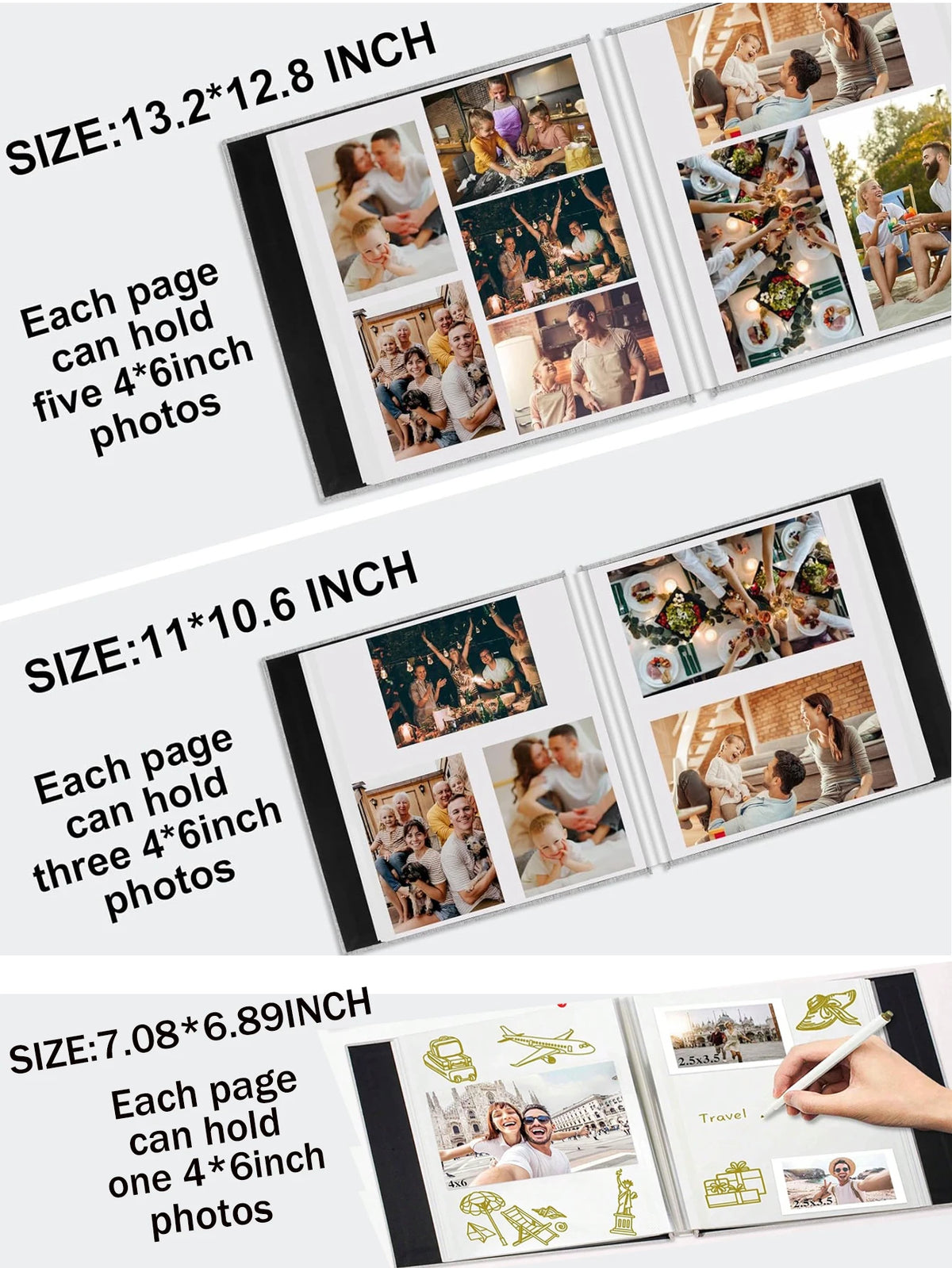 Linen Self-Adhesive Photo Album for Scrapbooking and DIY