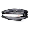 Black laptop briefcase with a padded interior and a laptop resting inside.