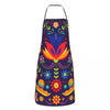 A vibrant Mexican floral art apron featuring colorful patterns and designs for kitchen, cooking, or painting.