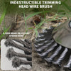 Close-up of a black indestructible trimming head wire brush with 0.5mm wear-resistant spring wire.