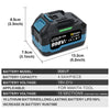 A black and blue rechargeable 998VF lithium-ion battery pack for Makita tools.