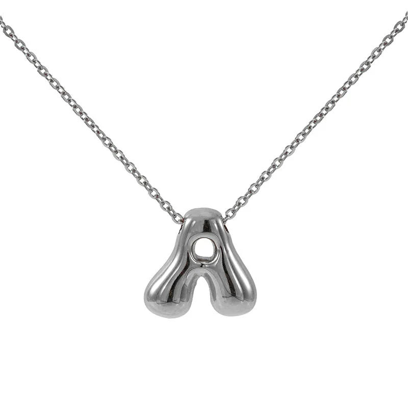 Personalized Initial Letter Necklace in Stainless Steel