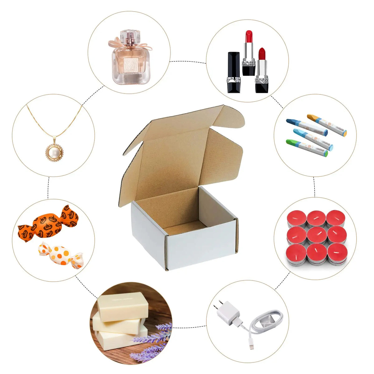 Set of 10 Natural Kraft Cardboard Boxes for Gifts & Storage