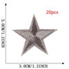 A single gray star embroidery patch is shown against a measurement scale, indicating its size is 3.0cm or 1.2 inches.