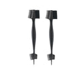 A pair of black edge control brushes for hairlines and wigs.