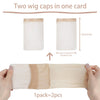 Two beige breathable wig caps are shown, packaged as one card with a total of two pieces.