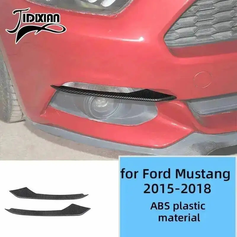Black ABS plastic trim kit for Ford Mustang 2015-2018 vehicle headlight area