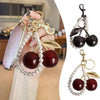 Cute Cherry Keychain with Sparkling Resin Charm