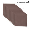 A stack of ten sheets of brown chemical smoke magic paper, measuring 5x7cm each.