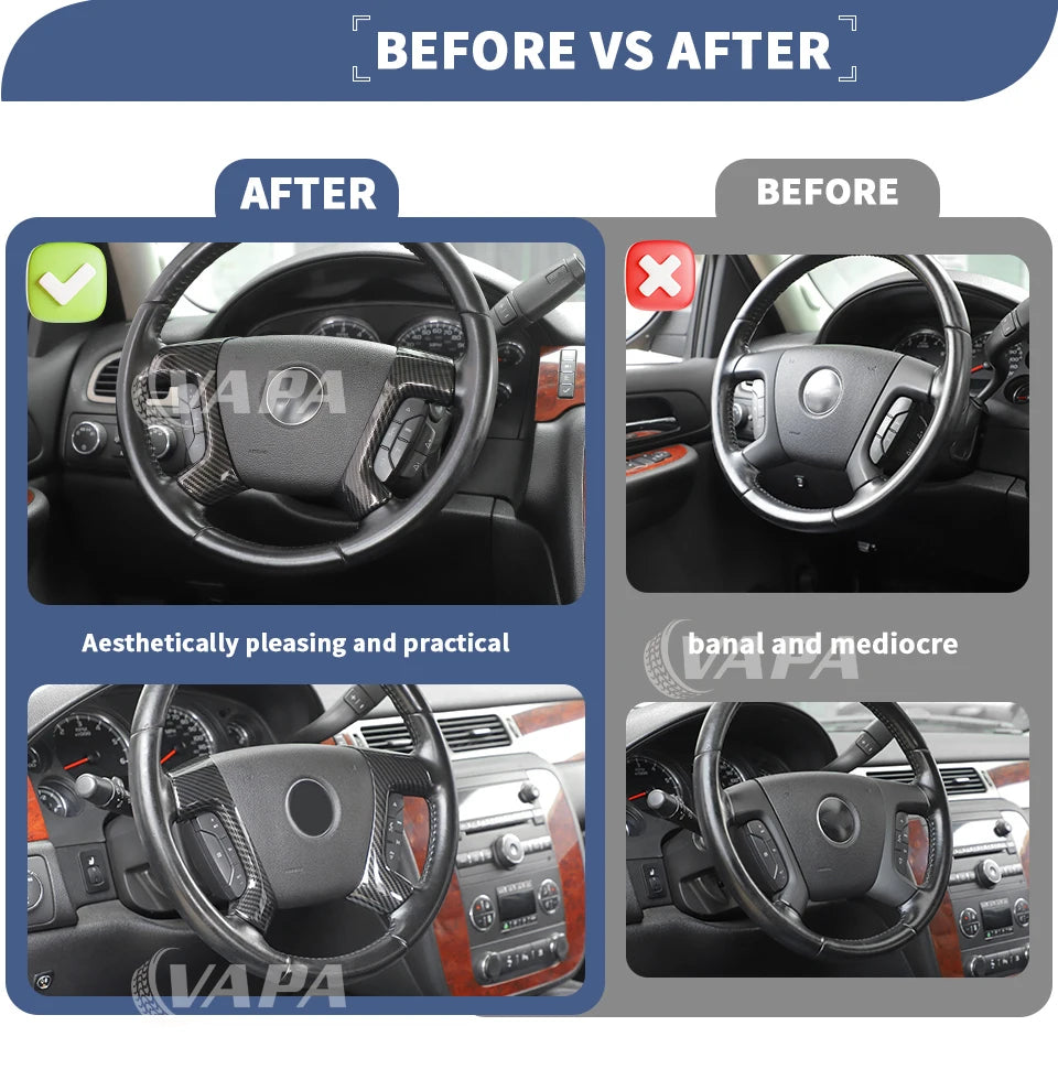Car Steering Wheel Trim Cover for Chevrolet Suburban, Tahoe, Avalanche & GMC Sierra (2007-2013)