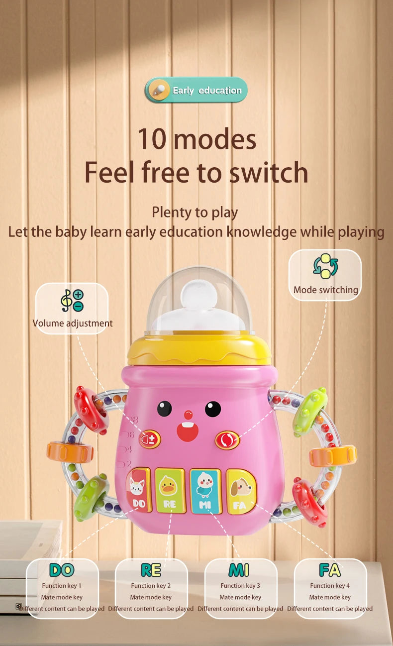 Baby Musical Feeding Bottle Pacifier Rattle Toy