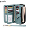Vintage RFID-Blocking Large Capacity Wallet with Wrist Strap