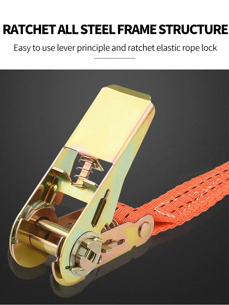 Heavy-Duty Ratchet Tie-Down Straps for Secure Cargo Transport