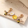Floral Blessing Card Keychain with Bee Motif