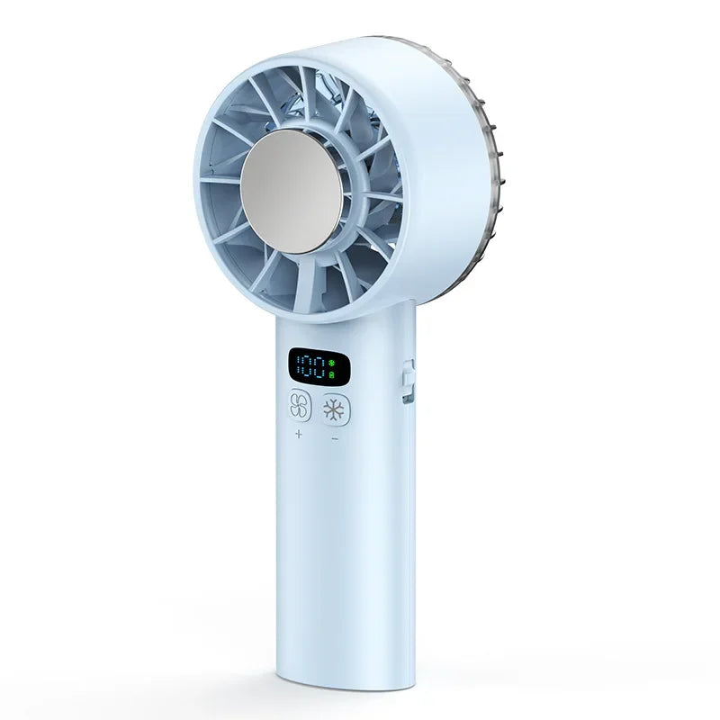 Portable High-Speed Rechargeable Handheld Fan with LED Display