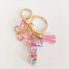 Pink Glitter Butterfly Keychain with Tassel