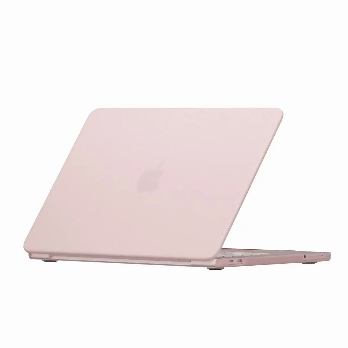 A pink durable PVC laptop case for a MacBook Neo shown from the side.