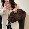 Handwoven Straw Tote Bag with Zipper