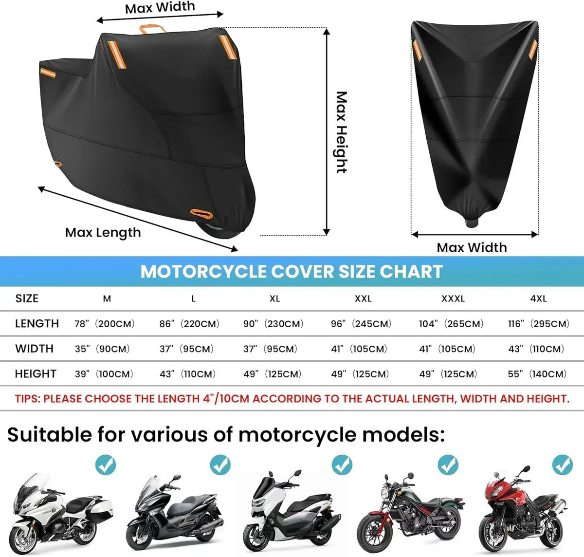 All-Weather Motorcycle Cover with UV Protection