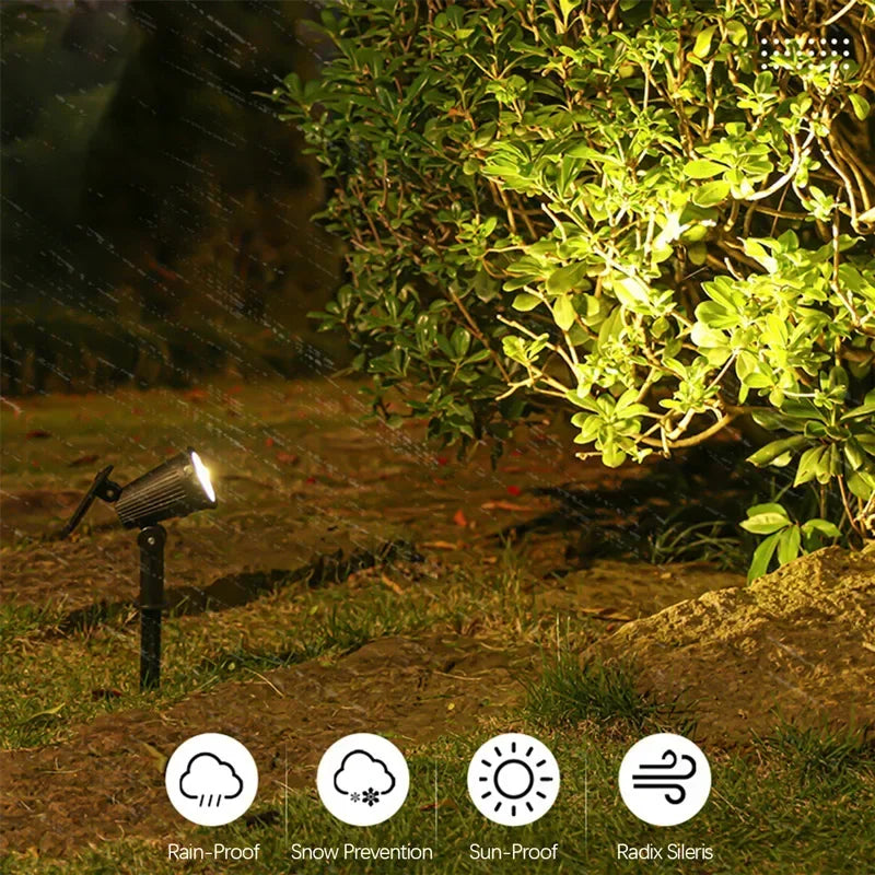 9-LED Solar-Powered Outdoor Spotlight