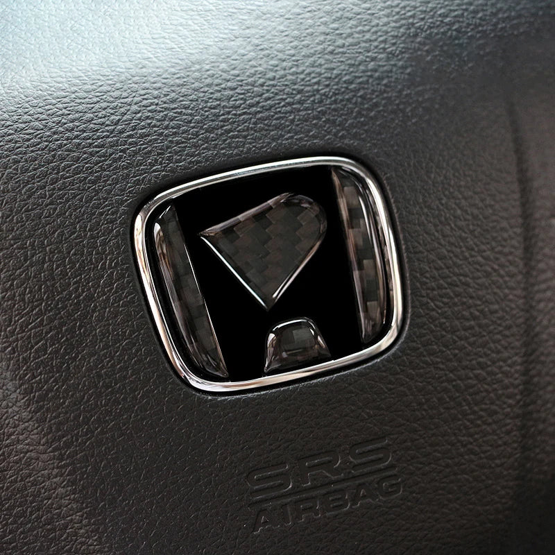Carbon Fiber Steering Wheel Emblem Decals for Honda Models 2015-2022
