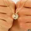 Copper Sun & Moon Magnetic Pendant Necklace