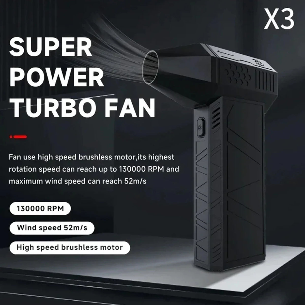 Rechargeable High-Speed Air Duster with LED Light