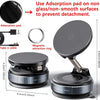 A magnetic wireless car charger mount with a vacuum suction and 360° foldable arm shown in various configurations.