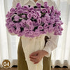 Hand Knitted Rose Bouquet Throw Blanket