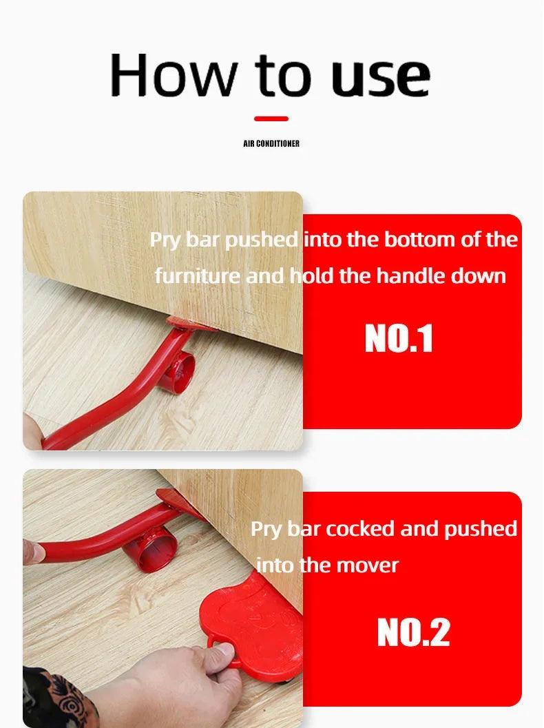 Heavy Duty Furniture Moving Rollers with Brake