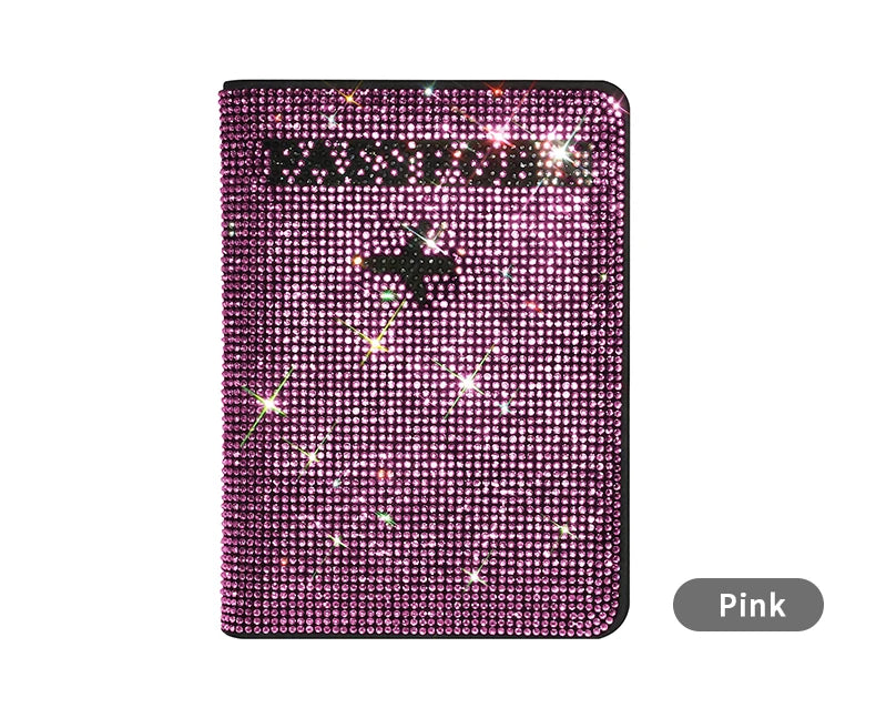 Crystal Rhinestone Passport & Card Holder Case