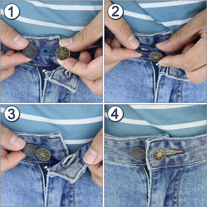 Metal Waistband Extender Buttons for Jeans and Pants